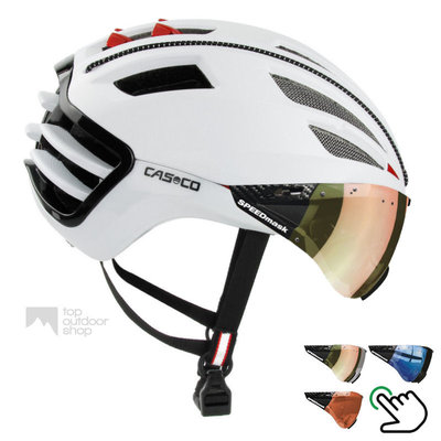 Casco Speedairo 2 wit + carbonic multilayer vizier (keus uit 3)- Gratis montage!