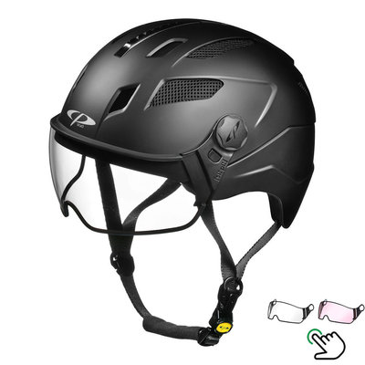CP Chimayo+ Zwart - Trendy Pedelec helm / E-bike helm - Kies je Vizier - Helder of Meekleurend