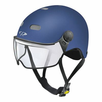 CP Carachillo Fietshelm E-bike blauw - Kies uit Helder of Meekleurend Vizier -  Ook Nr.1 voor Brildragers!