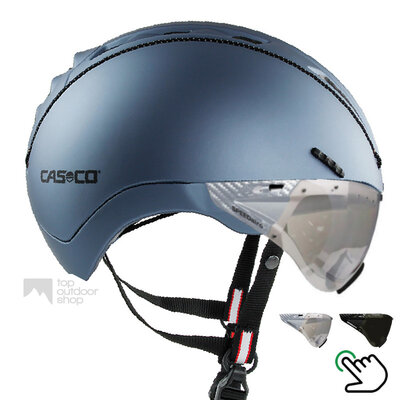 Casco Roadster Blauw e bike helm + carbonic vizier (keus uit 2) - Gratis montage!