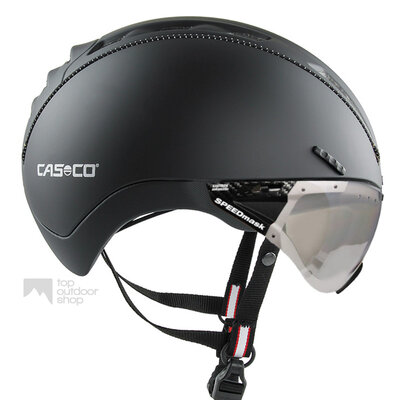 Casco Roadster Zwart e bike helm + vautron vizier (meekleurend) - Gratis montage!