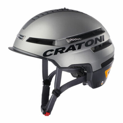 Cratoni Smartride 1.2 antraciet - Pedelec helm met Speakers, Verlichting en App - Kan met Vizier!