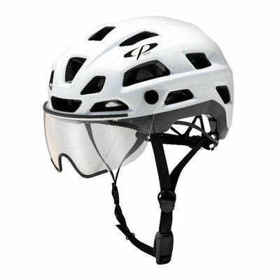 CP Cylite wit E bike helm met vizier | Met 340 gram één van de lichtste vizierhelmen op de markt !