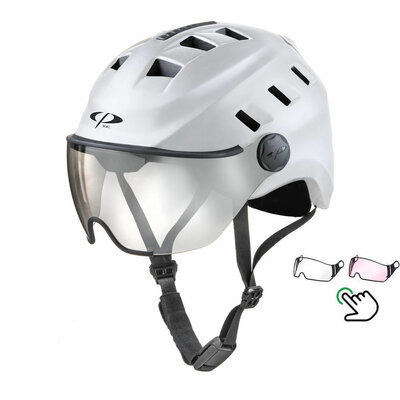 CP Chimo Wit - E bike helm met verlichting - Kies zelf uit 2 Vizier soorten