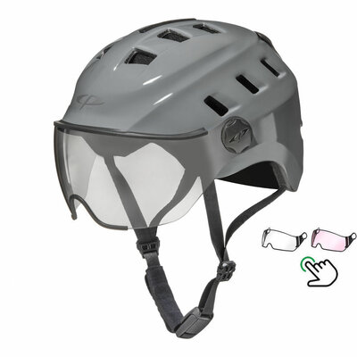 CP Chimo Grijs - E bike helm met verlichting - Kies zelf uit 2 Vizier soorten