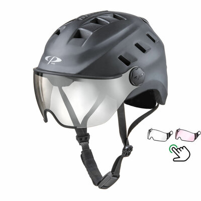 CP Chimo Zwart - E-bike helm met verlichting - Kies zelf uit 2 Vizier soorten