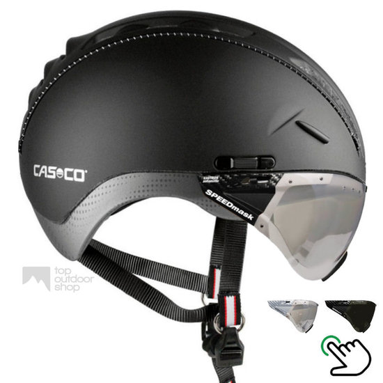 Casco Roadster zwart e bike helm + carbonic vizier (keus uit 2) - Gratis montage!