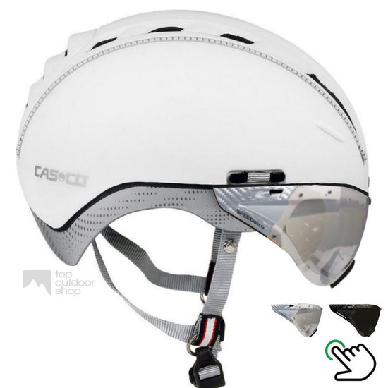 Casco Roadster wit e-bike helm + carbonic vizier (keus uit 2) - Gratis montage! afbeelding