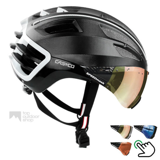 Casco Speedairo 2 zwart + carbonic multilayer vizier (keus uit 3)- Gratis montage! afbeelding