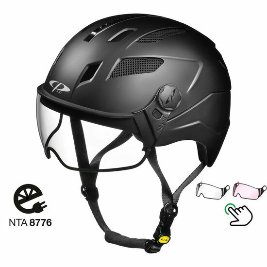 CP Chimayo+ Zwart - Speed Pedelec Helm / E-bike helm - Kies uit Helder of Meekleurend Vizier afbeelding