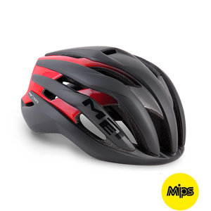 MET trenta mips black zwart rood racefiets helm - racefiets helm van 225 gram