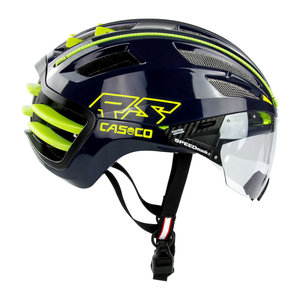 Bully Derbevilletest leeg Casco SPEEDAIRO 2 RS met Vautron Vizier | blauw-neongeel